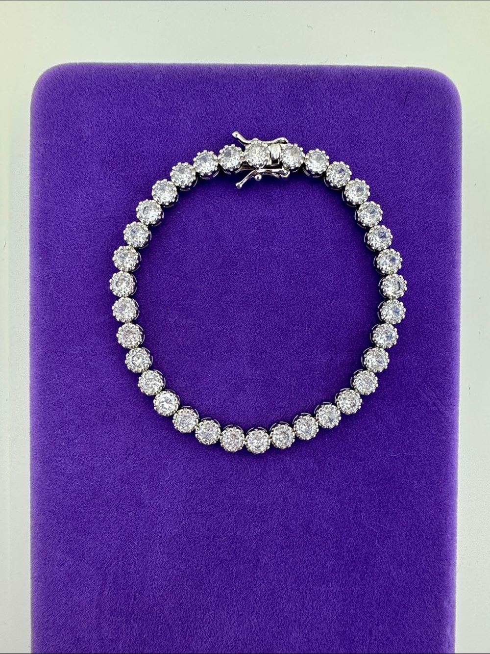 💛 Classic 18k White Gold Plated Tennis Bracelet | Bold Timeless Crystal Radiance